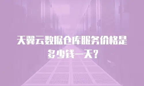 天翼云数据仓库服务价格是多少钱一天？