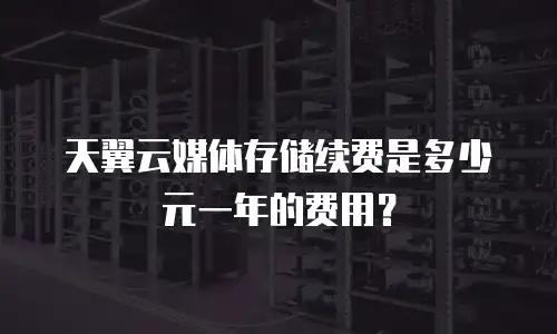 天翼云媒体存储续费是多少元一年的费用？