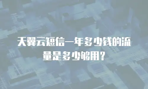 天翼云短信一年多少钱的流量是多少够用？