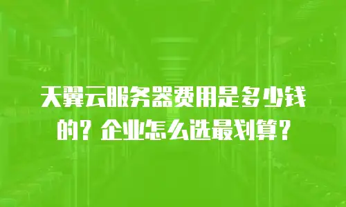 天翼云服务器费用是多少钱的？企业怎么选最划算？