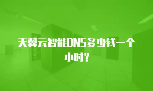 天翼云智能DNS多少钱一个小时？