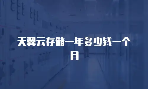 天翼云存储一年多少钱一个月