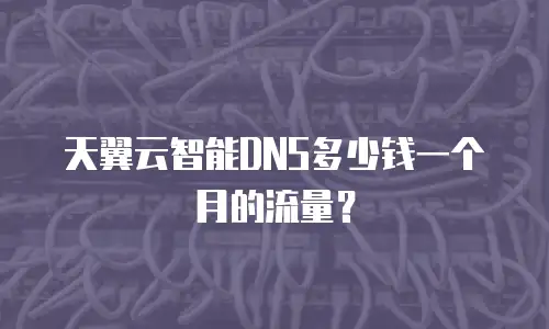 天翼云智能DNS多少钱一个月的流量？