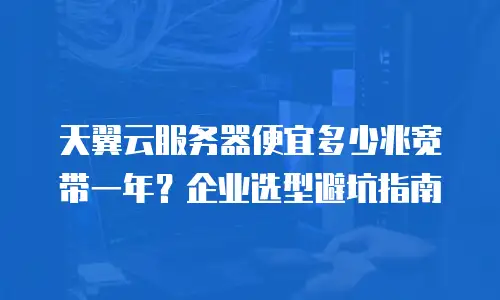 天翼云服务器便宜多少兆宽带一年？企业选型避坑指南