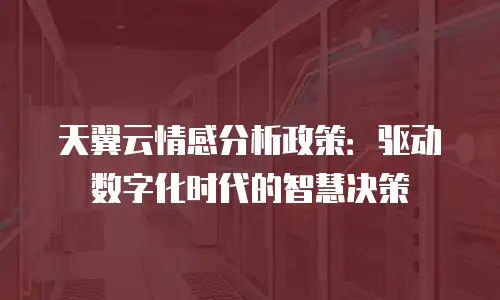 天翼云情感分析政策：驱动数字化时代的智慧决策
