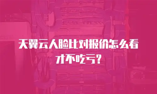 天翼云人脸比对报价怎么看才不吃亏？