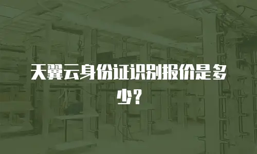 天翼云身份证识别报价是多少？