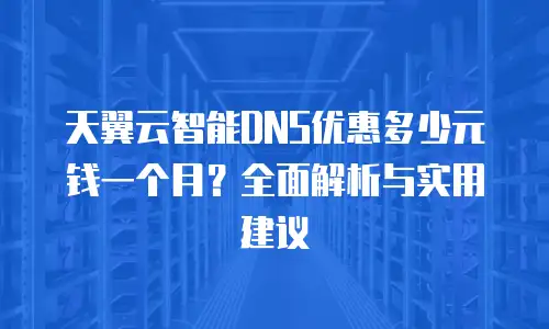 天翼云智能DNS优惠多少元钱一个月？全面解析与实用建议