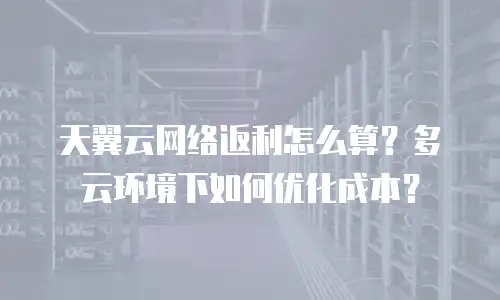 天翼云网络返利怎么算？多云环境下如何优化成本？