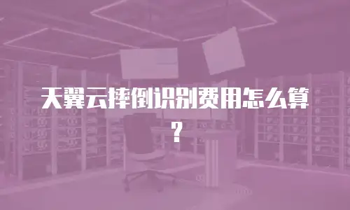 天翼云摔倒识别费用怎么算？