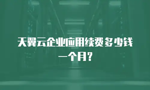 天翼云企业应用续费多少钱一个月？