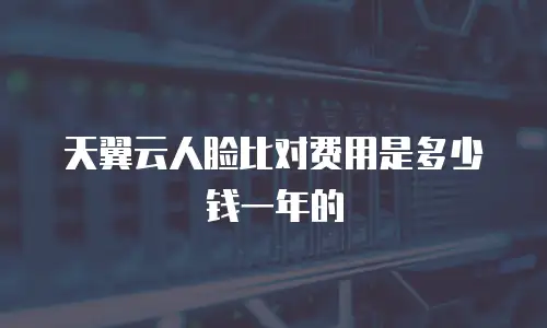 天翼云人脸比对费用是多少钱一年的