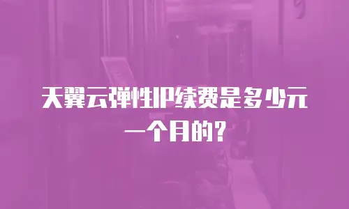 天翼云弹性IP续费是多少元一个月的？