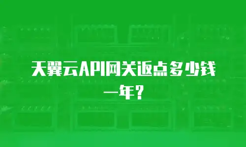 天翼云API网关返点多少钱一年？