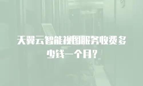 天翼云智能视图服务收费多少钱一个月？