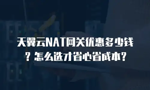 天翼云NAT网关优惠多少钱？怎么选才省心省成本？