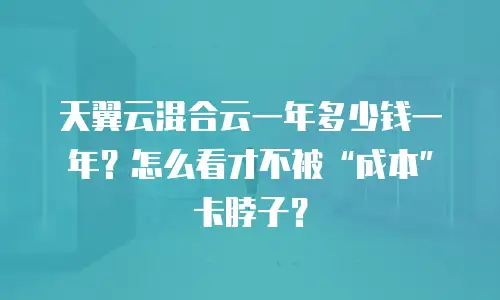 天翼云混合云一年多少钱一年？怎么看才不被“成本”卡脖子？