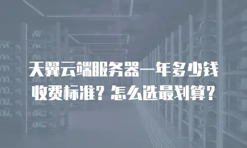 天翼云端服务器一年多少钱收费标准？怎么选最划算？