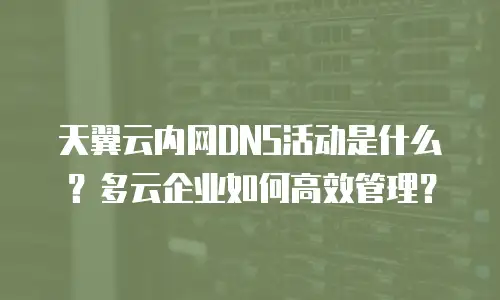 天翼云内网DNS活动是什么？多云企业如何高效管理？