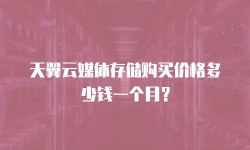 天翼云媒体存储购买价格多少钱一个月？