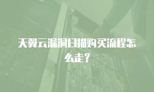 天翼云漏洞扫描购买流程怎么走？
