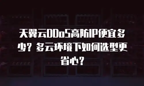天翼云DDoS高防IP便宜多少？多云环境下如何选型更省心？