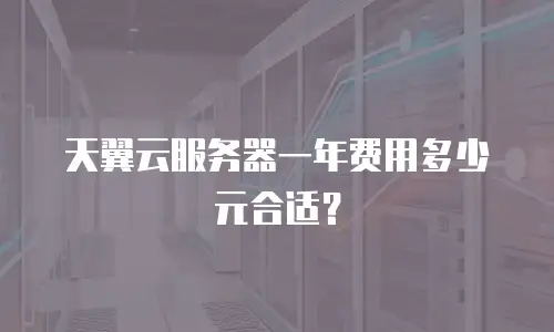 天翼云服务器一年费用多少元合适？