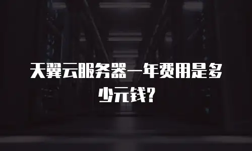 天翼云服务器一年费用是多少元钱？