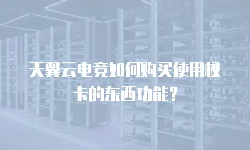 天翼云电竞如何购买使用权卡的东西功能？