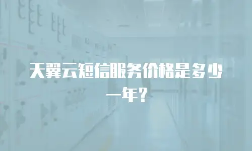 天翼云短信服务价格是多少一年？