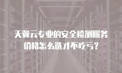 天翼云专业的安全检测服务价格怎么选才不吃亏？