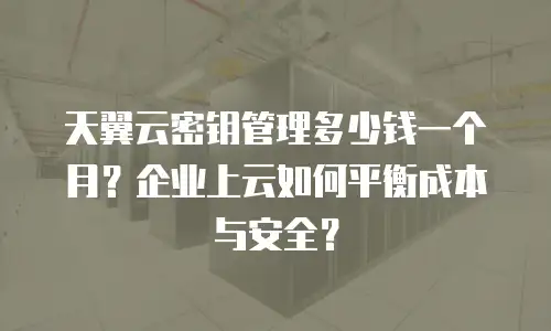 天翼云密钥管理多少钱一个月？企业上云如何平衡成本与安全？