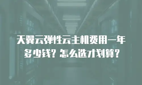 天翼云弹性云主机费用一年多少钱？怎么选才划算？