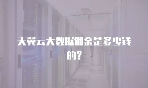 天翼云大数据佣金是多少钱的？