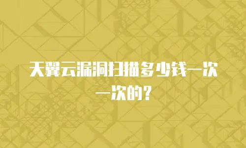 天翼云漏洞扫描多少钱一次一次的？