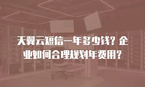 天翼云短信一年多少钱？企业如何合理规划年费用？