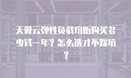 天翼云弹性负载均衡购买多少钱一年？怎么选才不踩坑？