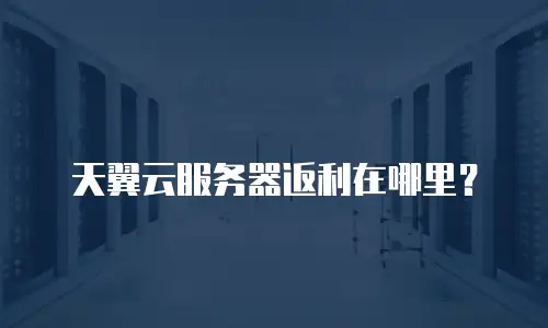 天翼云服务器返利在哪里？