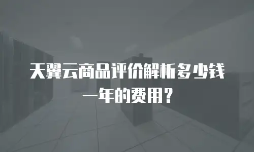 天翼云商品评价解析多少钱一年的费用？