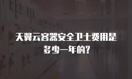 天翼云容器安全卫士费用是多少一年的？