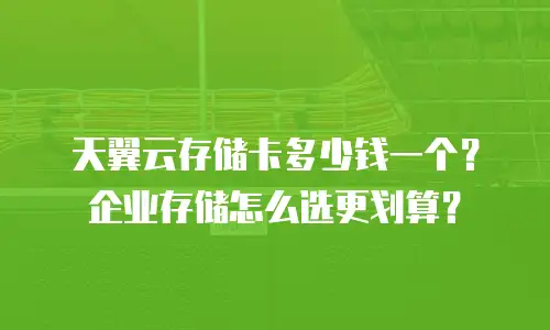 天翼云存储卡多少钱一个？企业存储怎么选更划算？