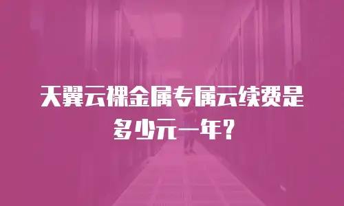 天翼云裸金属专属云续费是多少元一年？