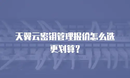 天翼云密钥管理报价怎么选更划算？