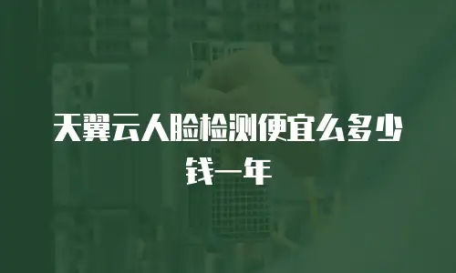 天翼云人脸检测便宜么多少钱一年