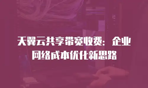 天翼云共享带宽收费：企业网络成本优化新思路