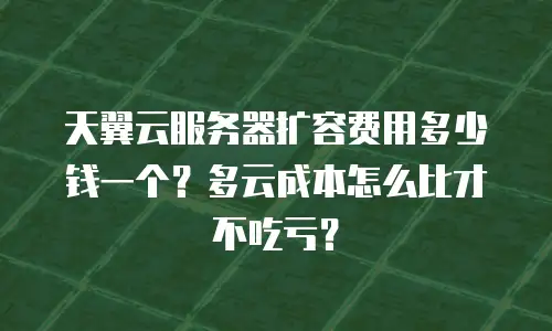 天翼云服务器扩容费用多少钱一个？多云成本怎么比才不吃亏？
