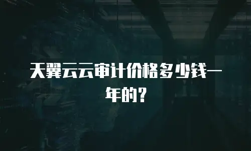 天翼云云审计价格多少钱一年的？