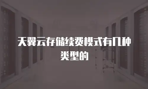 天翼云存储续费模式有几种类型的