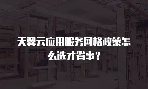 天翼云应用服务网格政策怎么选才省事？