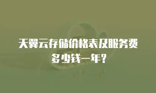 天翼云存储价格表及服务费多少钱一年？